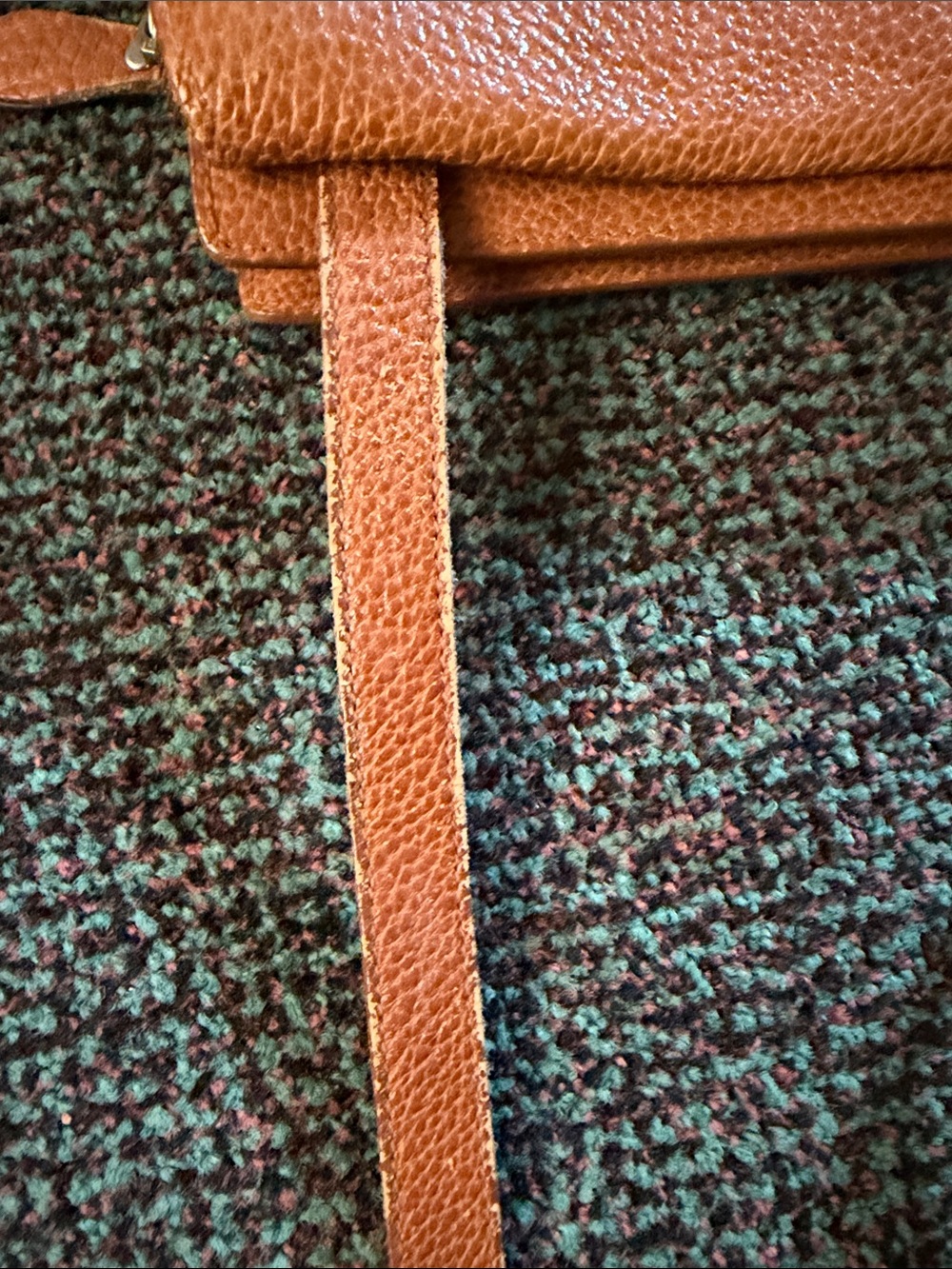 Vintage Ralph Lauren Women's Brown Leather Crossbody Bag Classic Pebbled Finish - Picture 7 of 9
